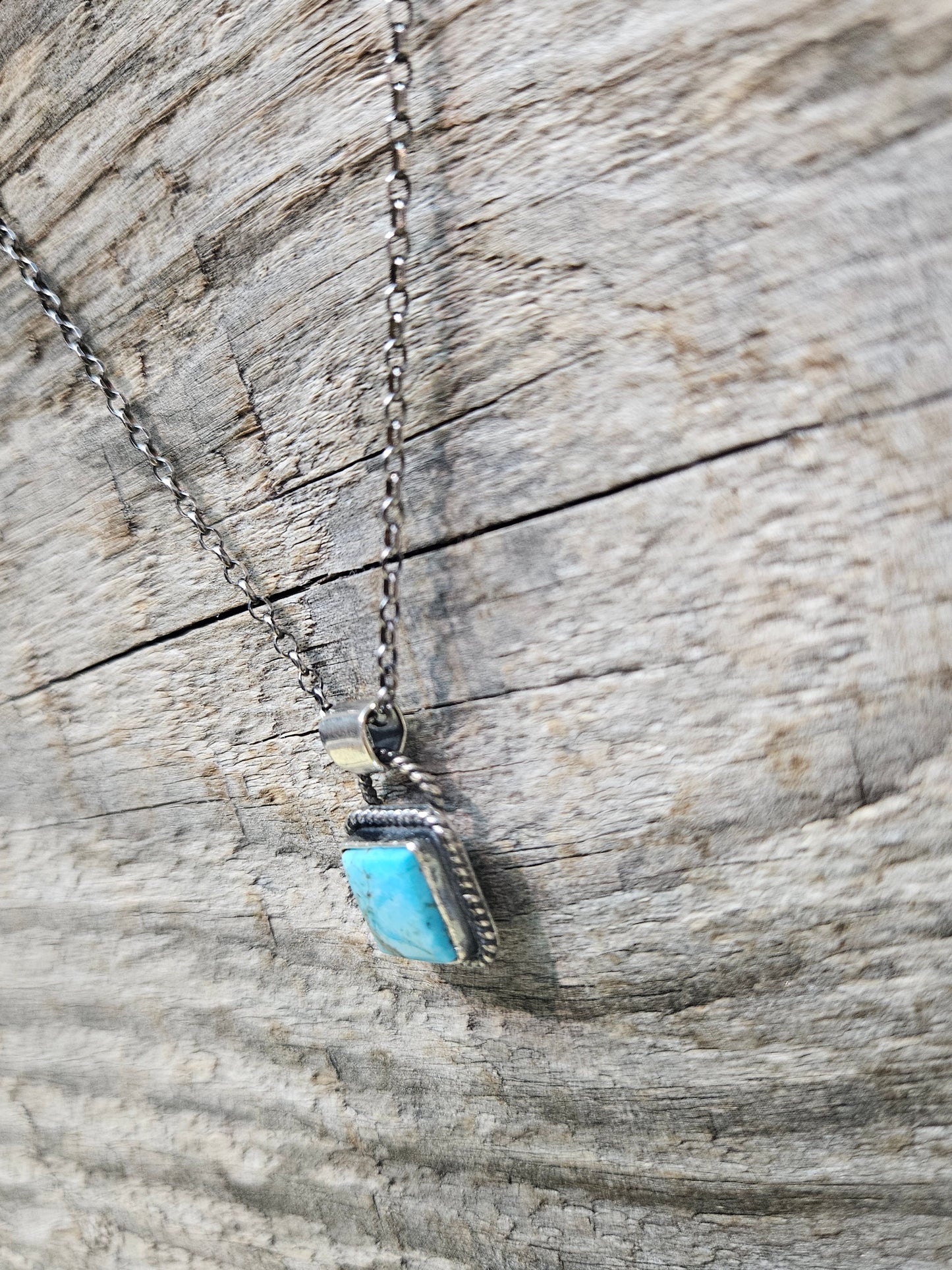Kingman Turquoise Square Necklace