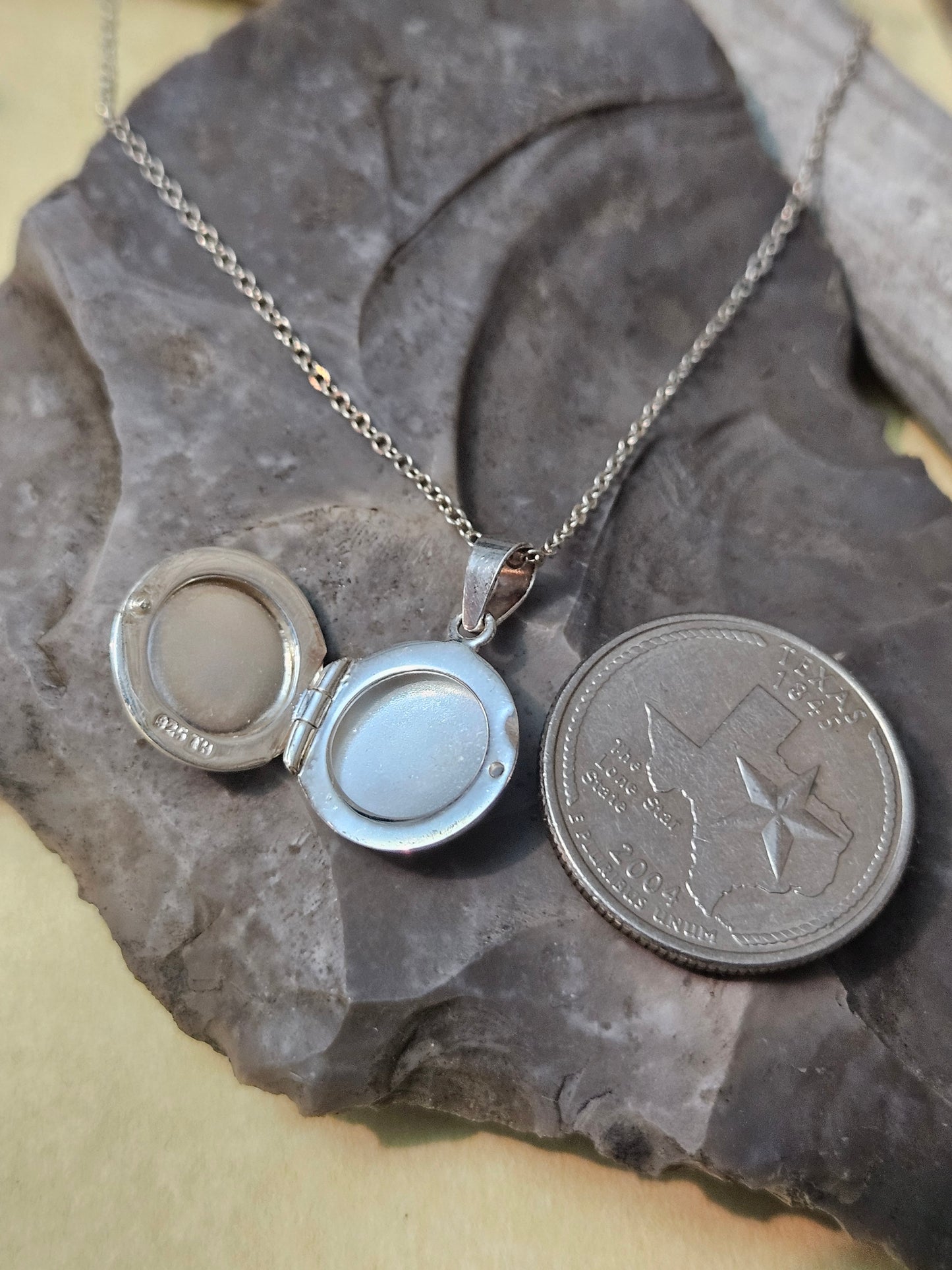 Texas Bluebonnet Resin Locket Necklace