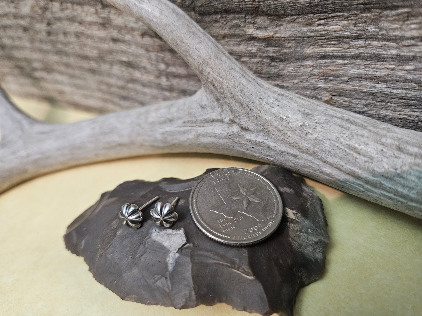 Sterling Silver Rosette Studs