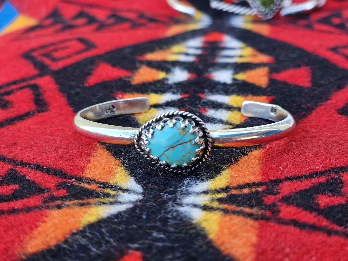 Kingman Turquoise Teardrop Cuff