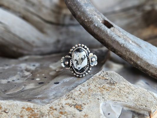 White Buffalo Wildflower Ring