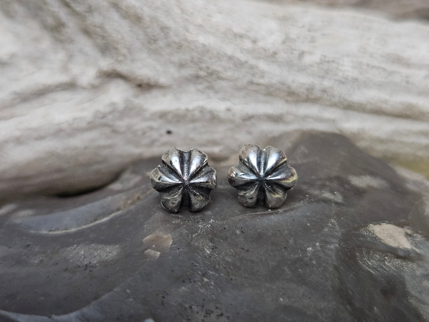 Sterling Silver Rosette Studs