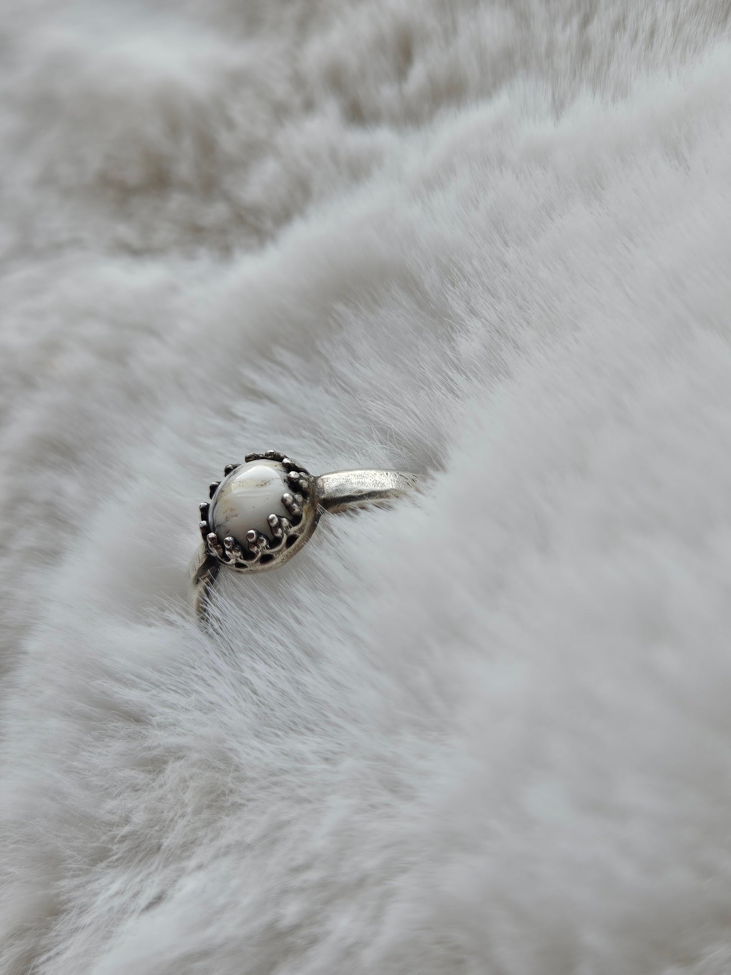 Dainty White Buffalo Ring