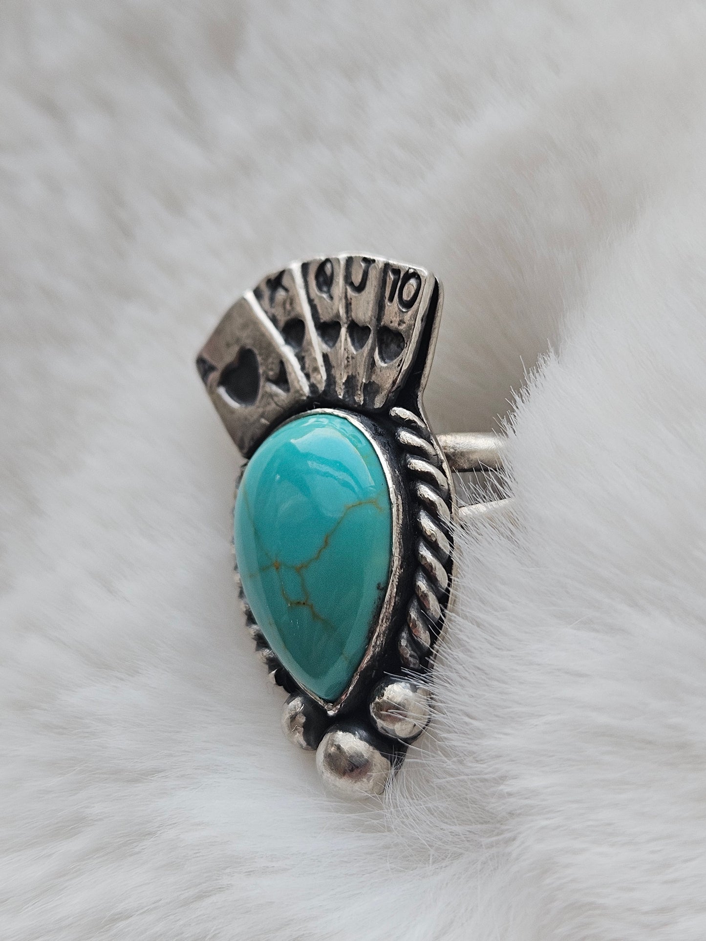 Kingman Turquoise Playing Card Ring