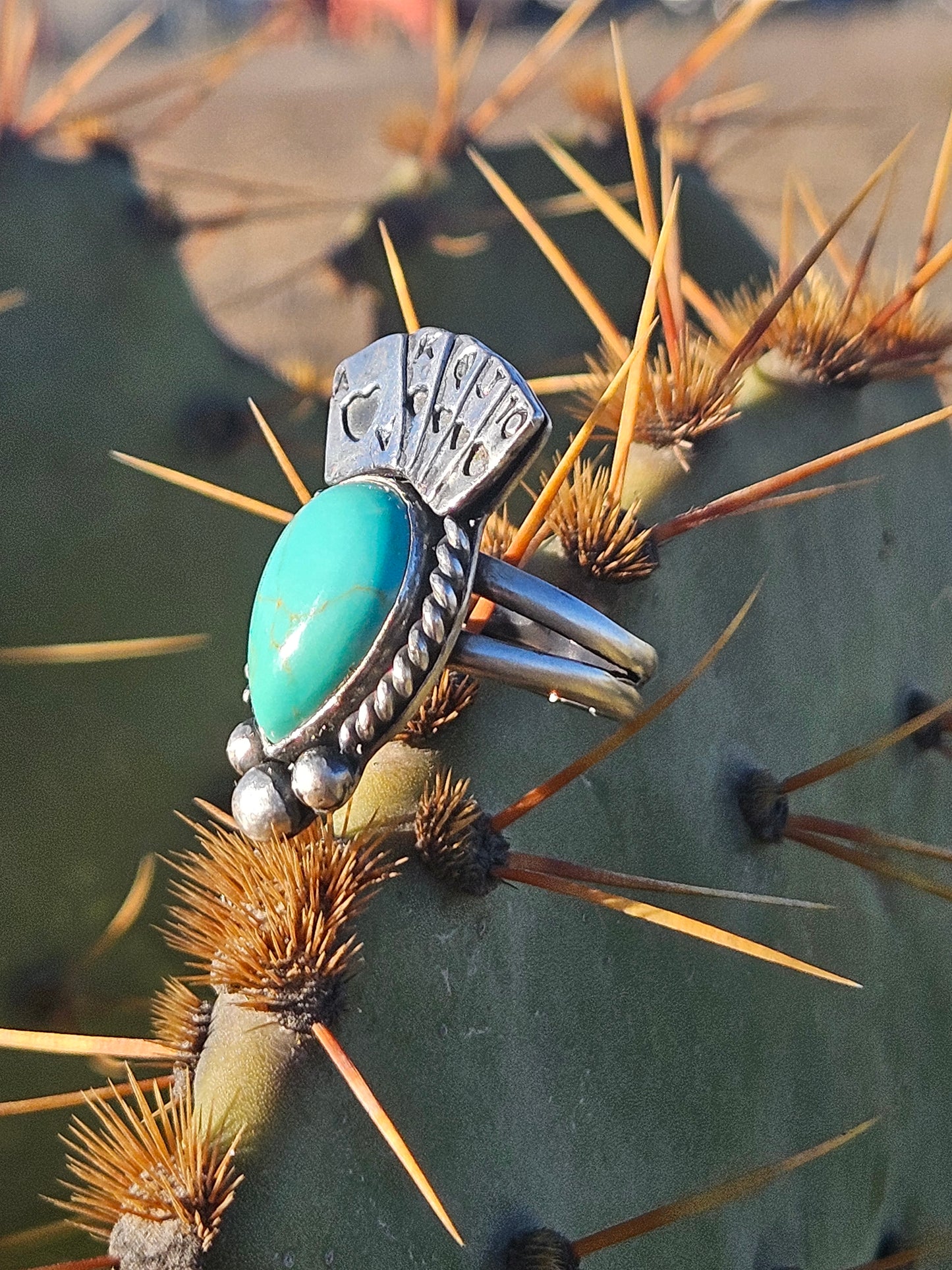 Kingman Turquoise Playing Card Ring
