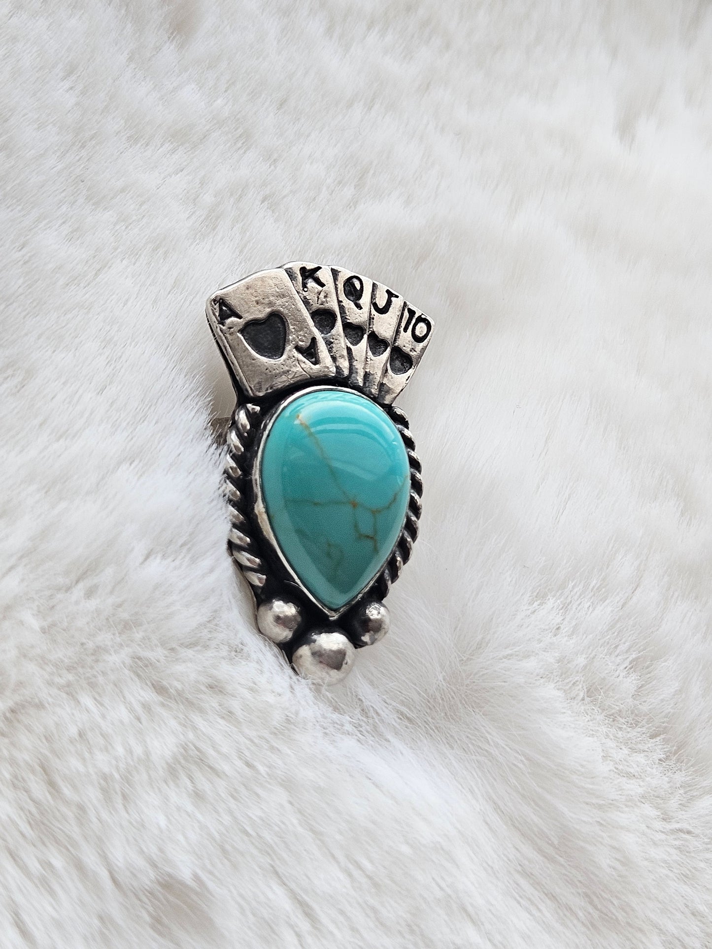 Kingman Turquoise Playing Card Ring
