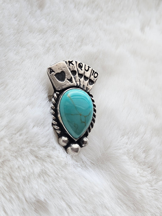 Kingman Turquoise Playing Card Ring
