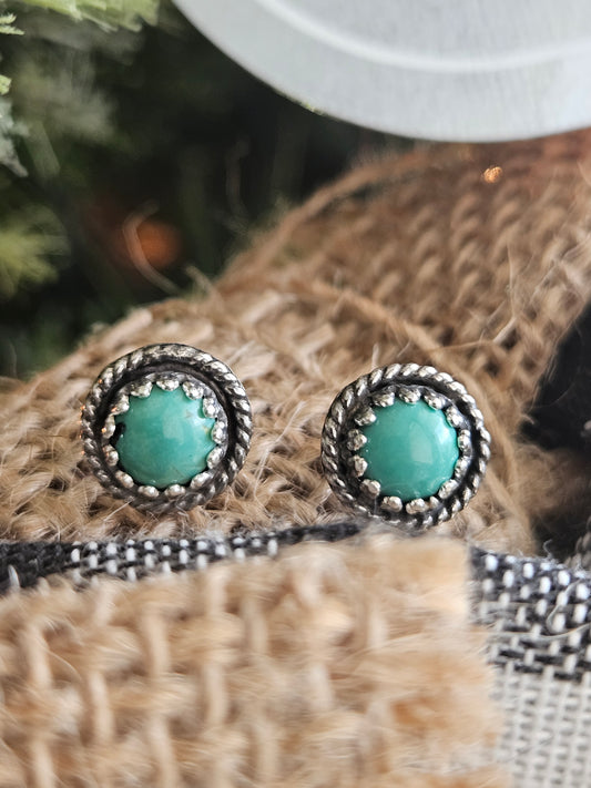 Dainty Kingman Turquoise Earring Studs