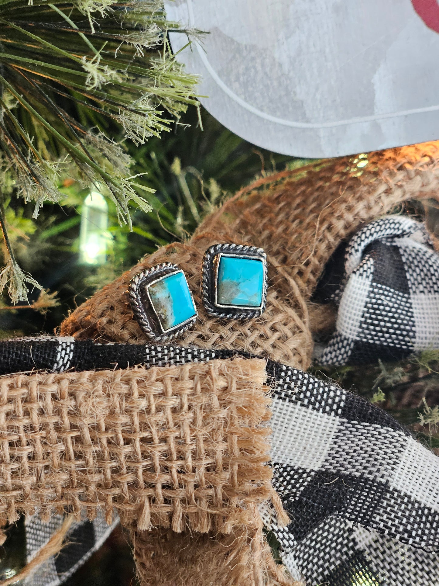 Kingman Turquoise Stud Earrings