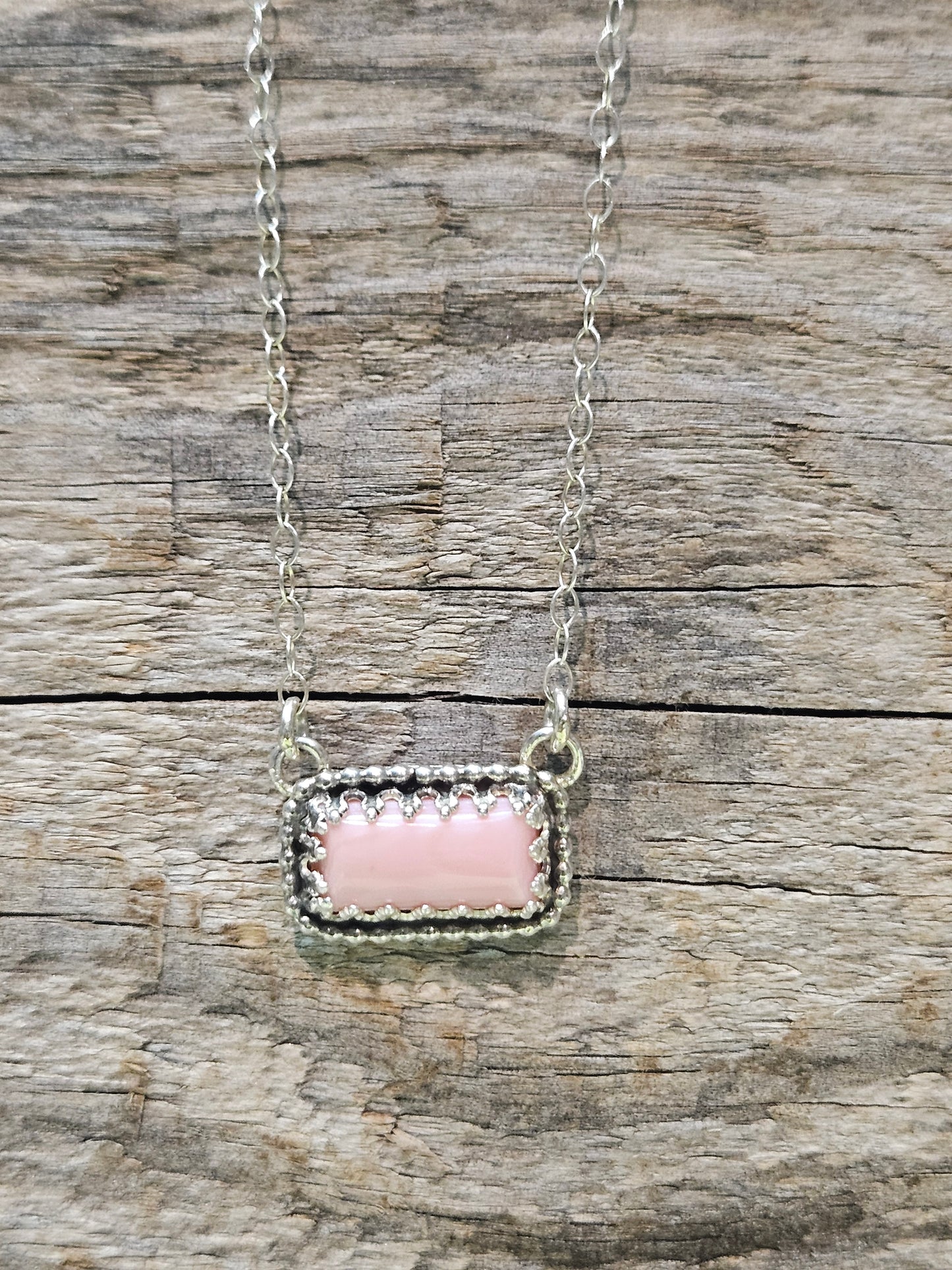 Pink Conch Bar Necklace