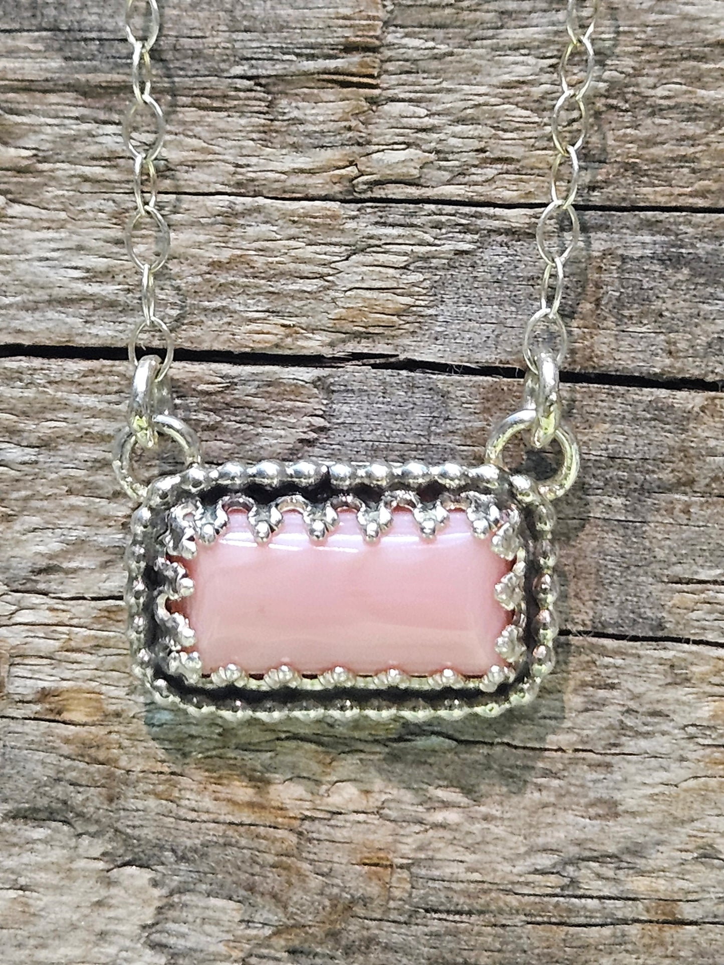 Pink Conch Bar Necklace