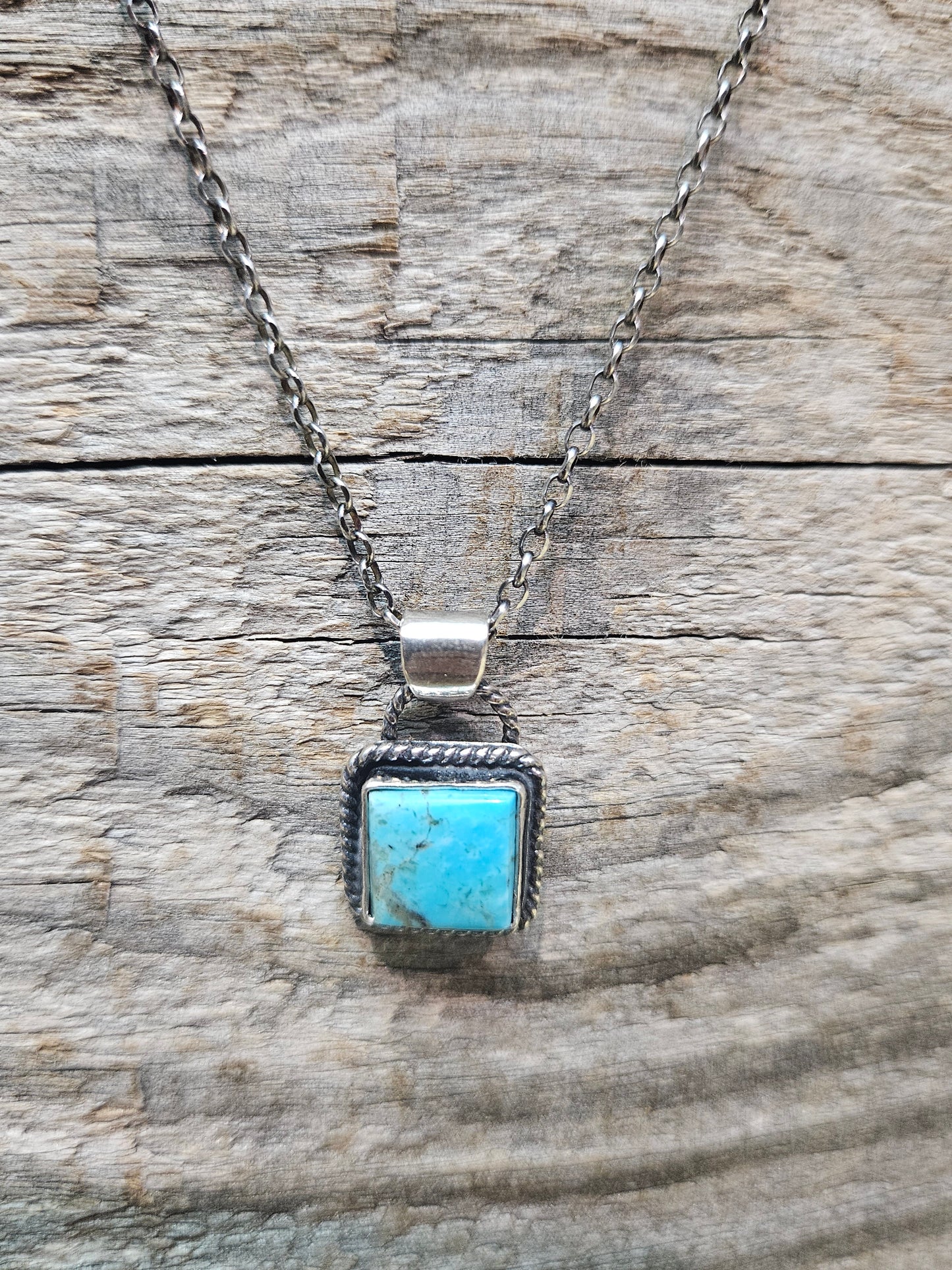 Kingman Turquoise Square Necklace
