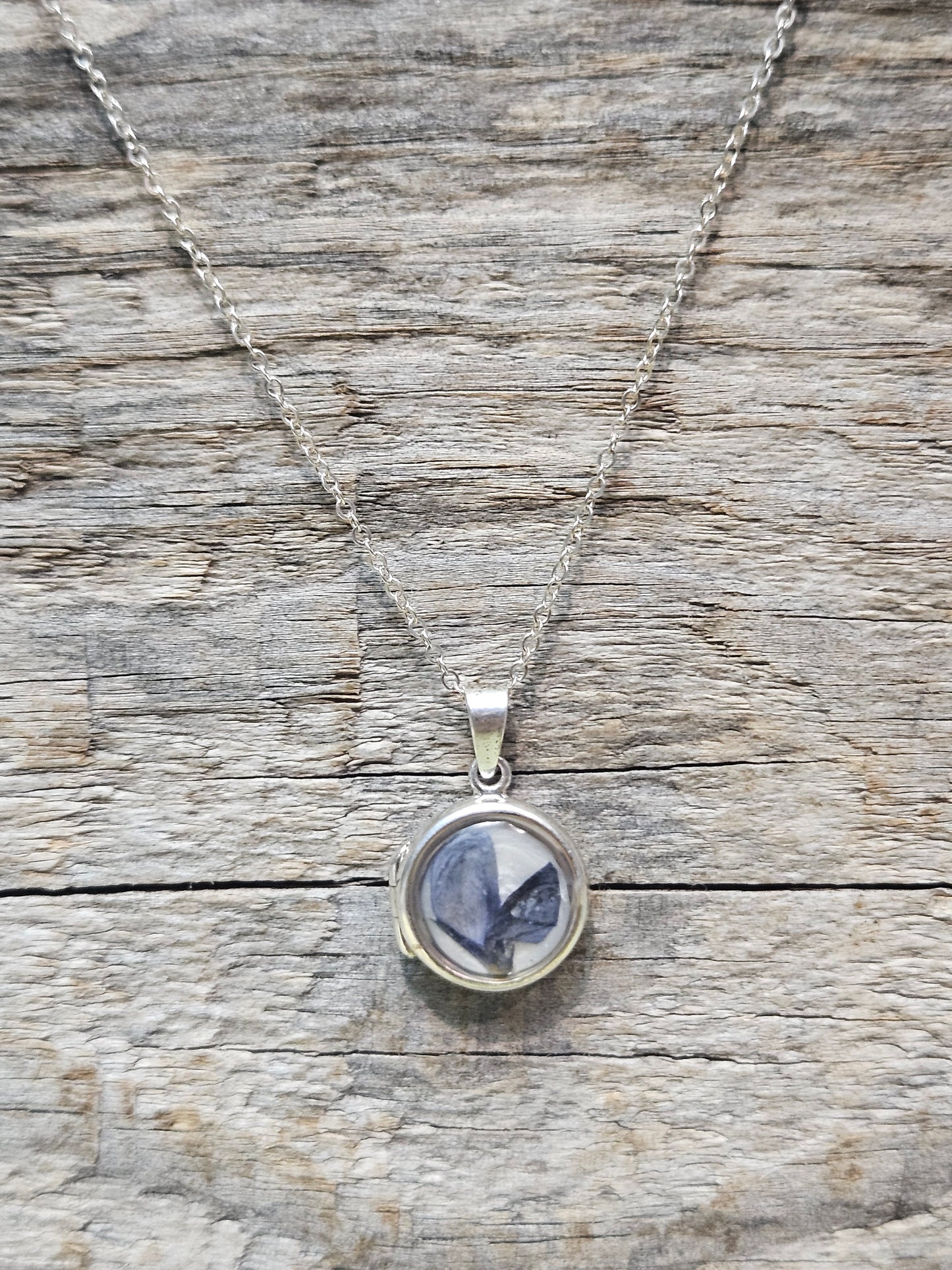 Texas Bluebonnet Resin Locket Necklace