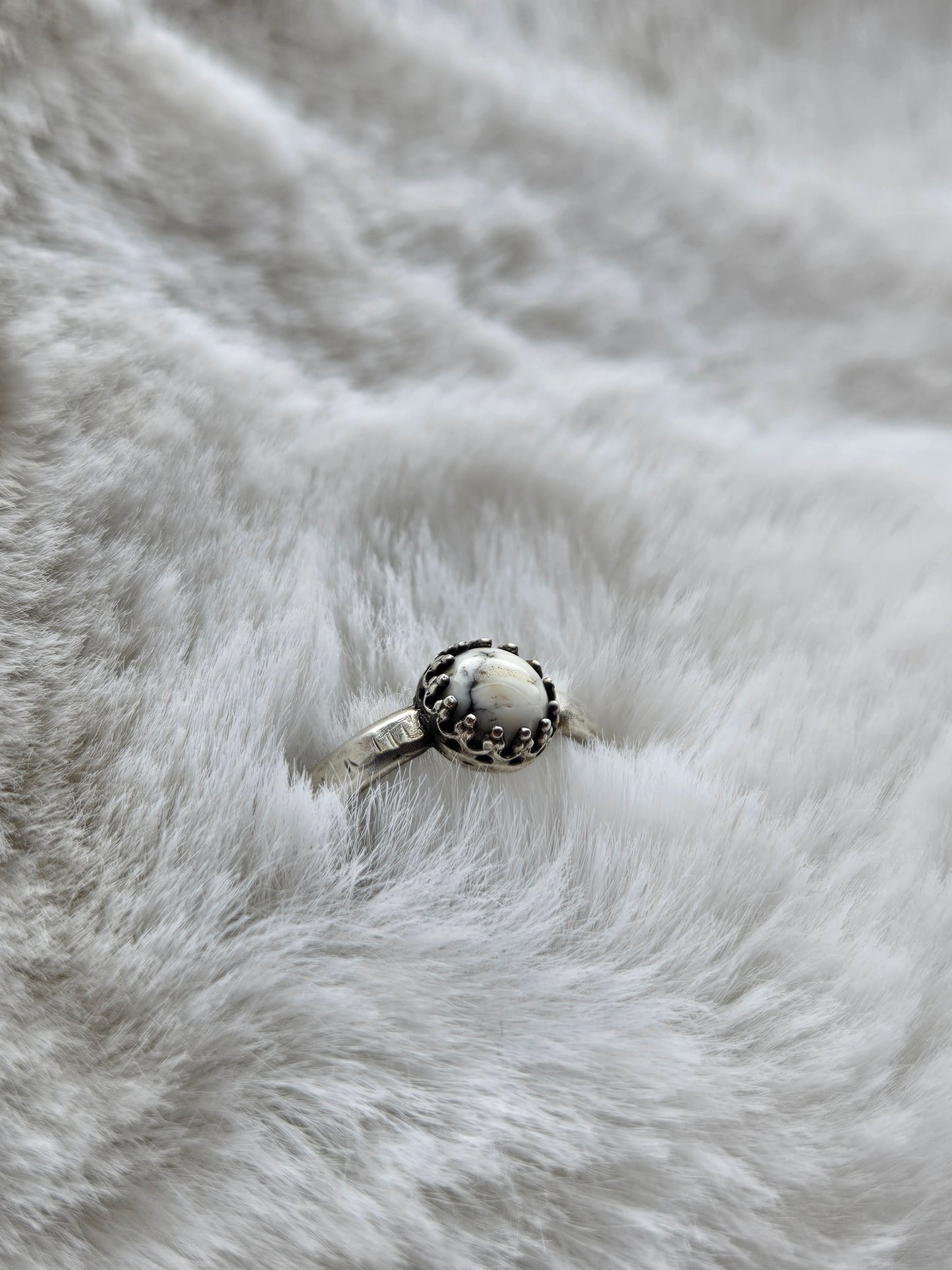 Dainty White Buffalo Ring