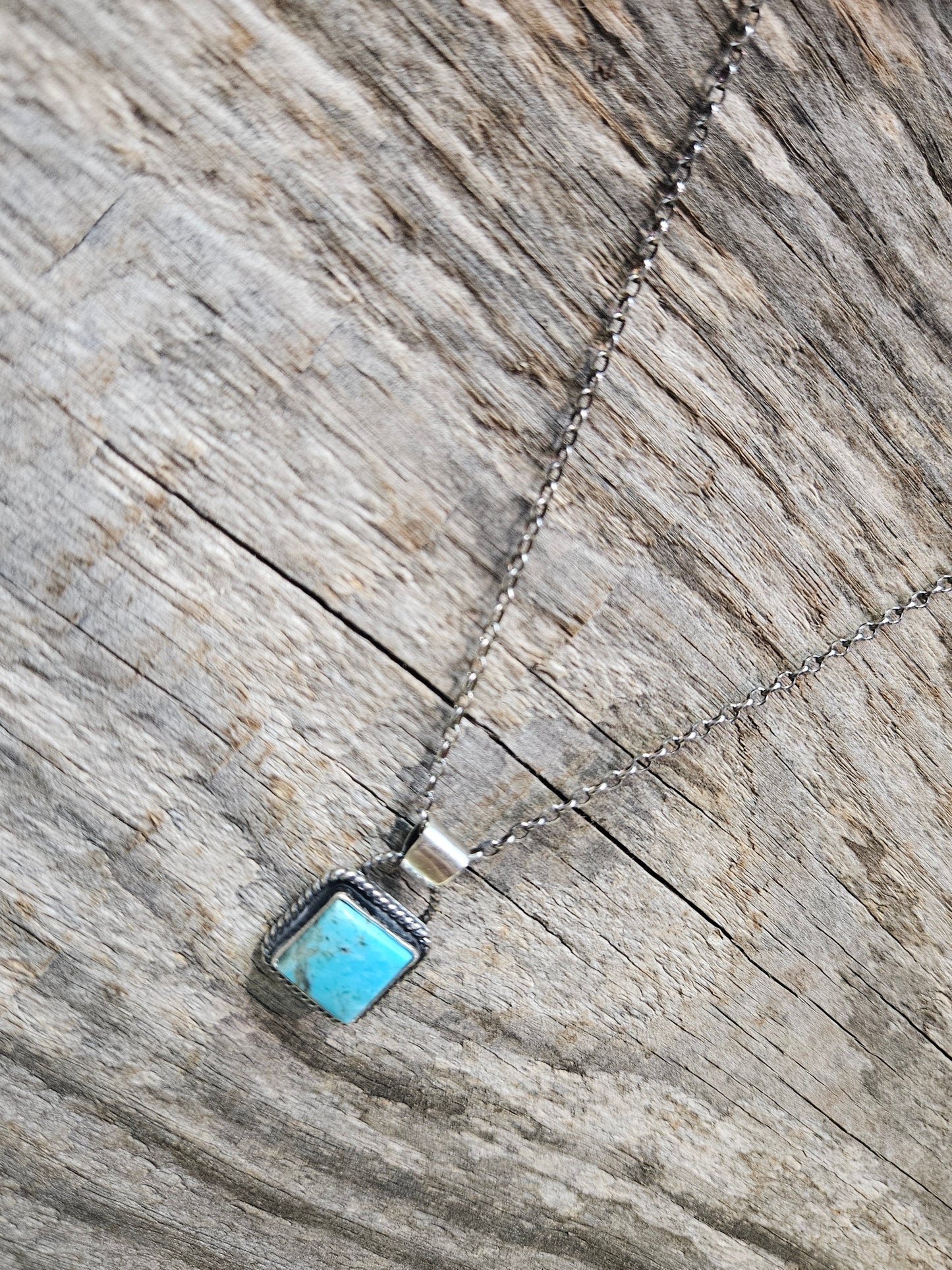 Kingman Turquoise Square Necklace