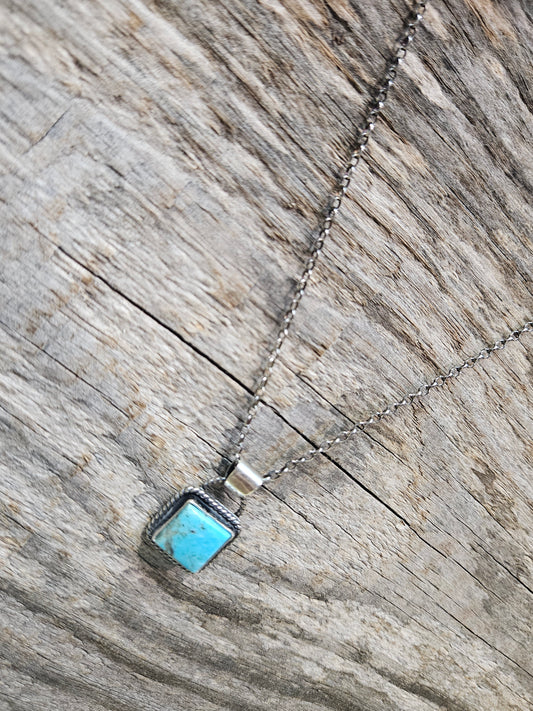 Kingman Turquoise Square Necklace