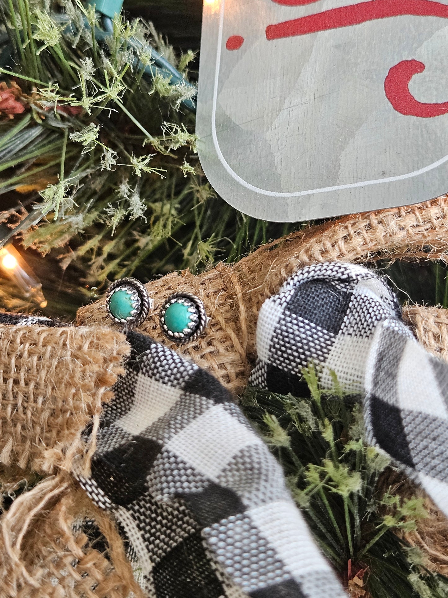 Dainty Kingman Turquoise Earring Studs