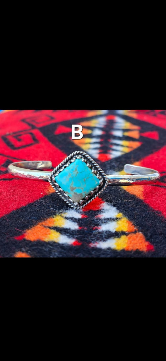 No. 8 Turquoise Square Cuff